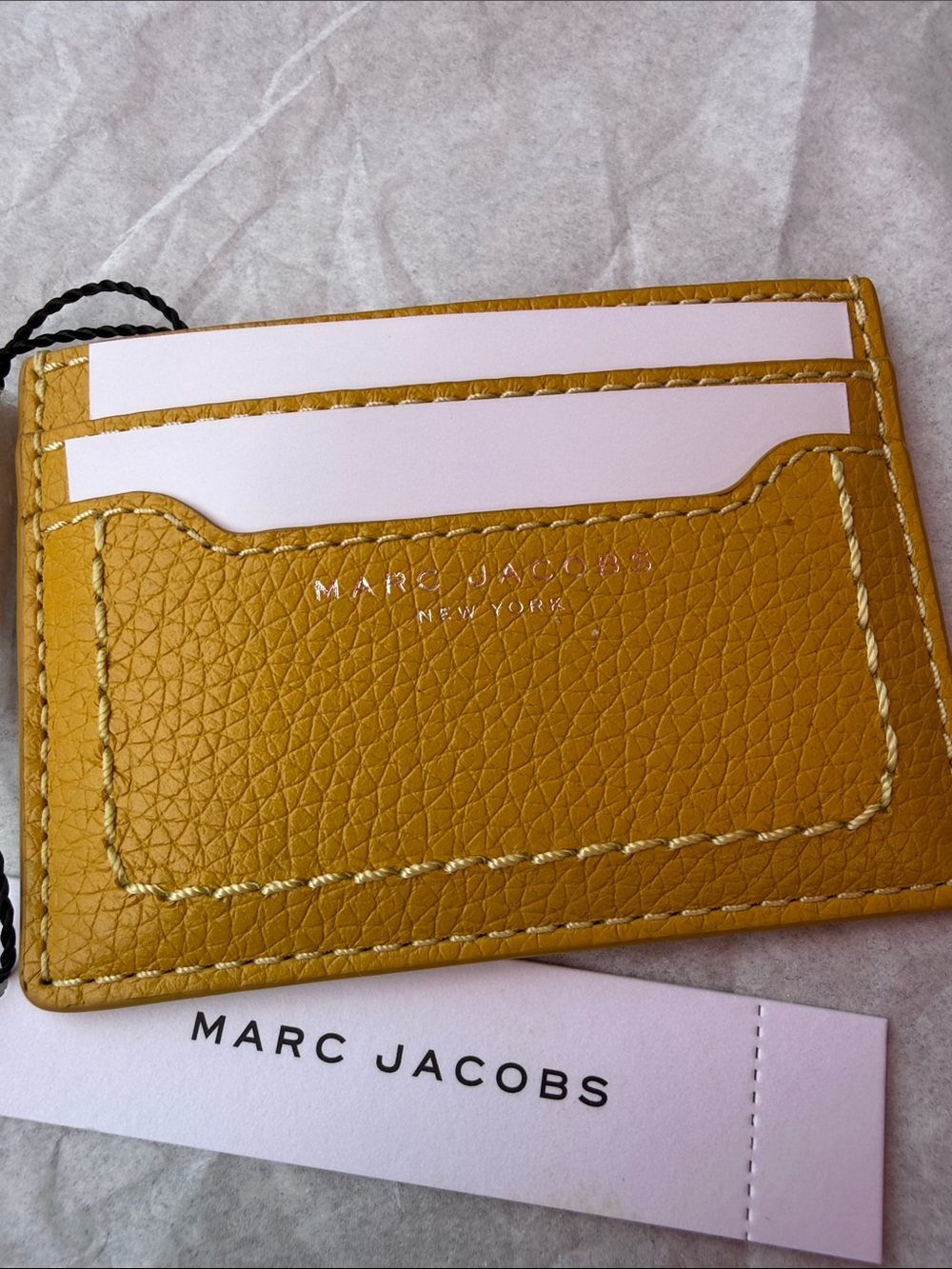 Marc Jacobs Yellow Pebbled Leather Card Holder
